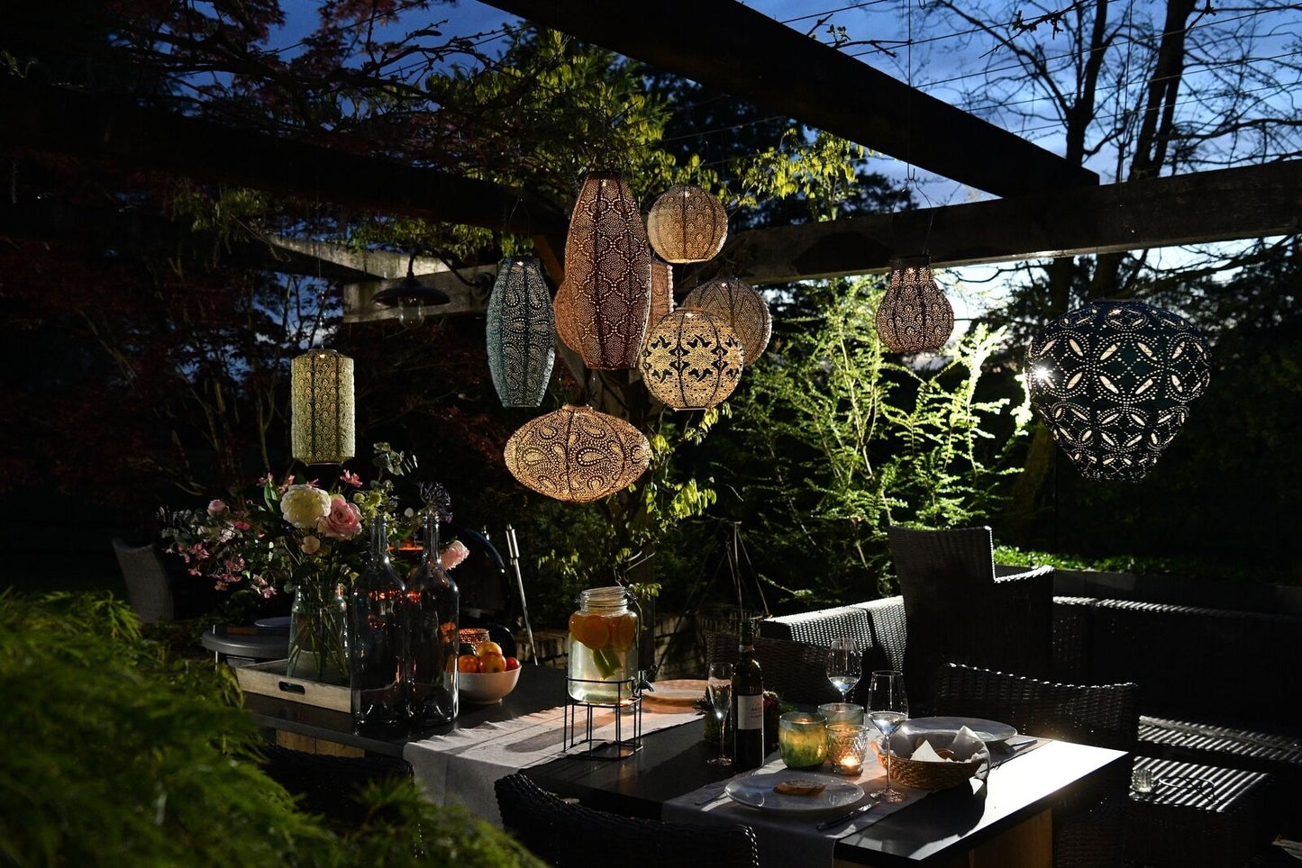 Solar Lampion Ikat Light Taupe