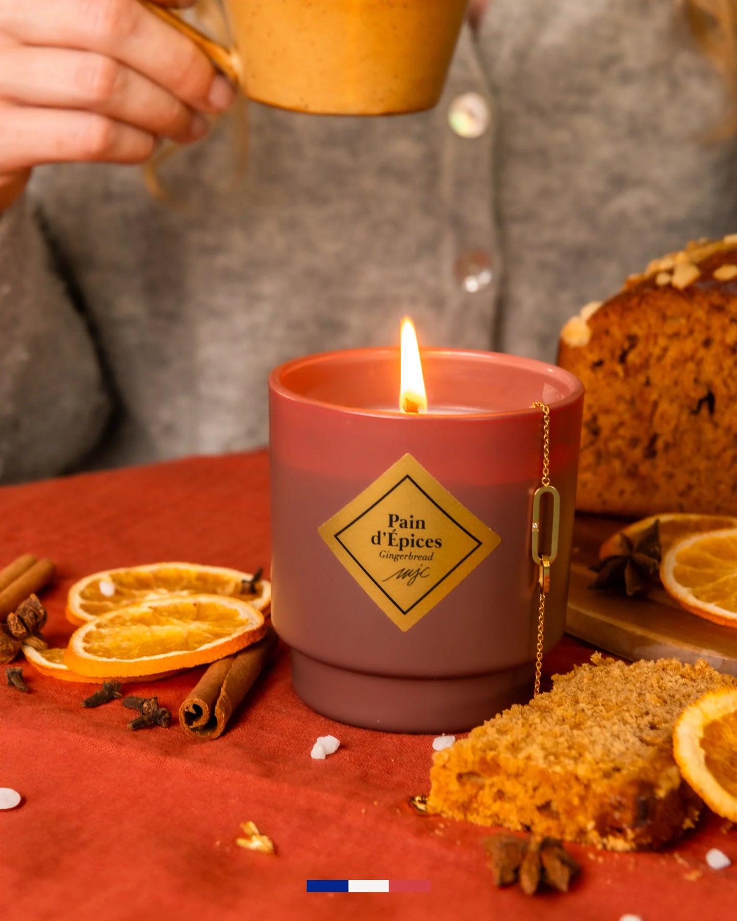 Geurkaars Pain d'Épices met sieraad MJC