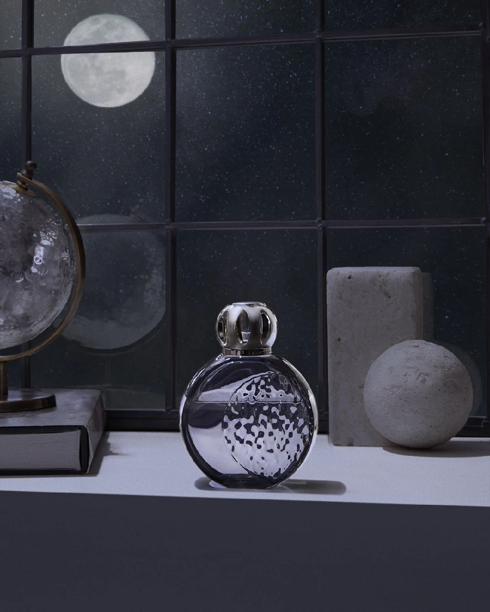 Lampe Berger Astral Givré Gris met Cachemire Blanc