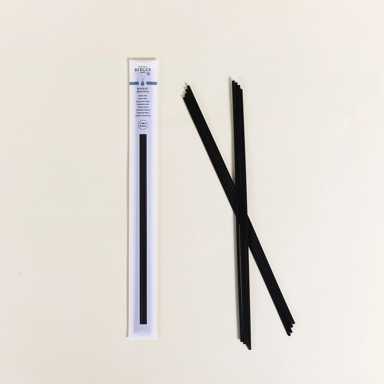 Set van 8 zwarte sticks 30cm