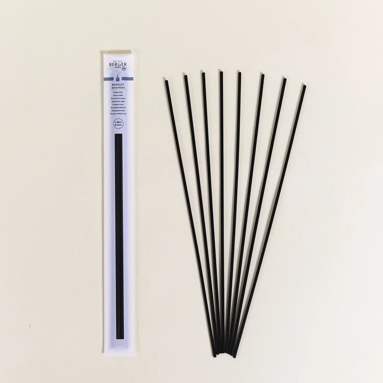 Set van 8 zwarte sticks 30cm