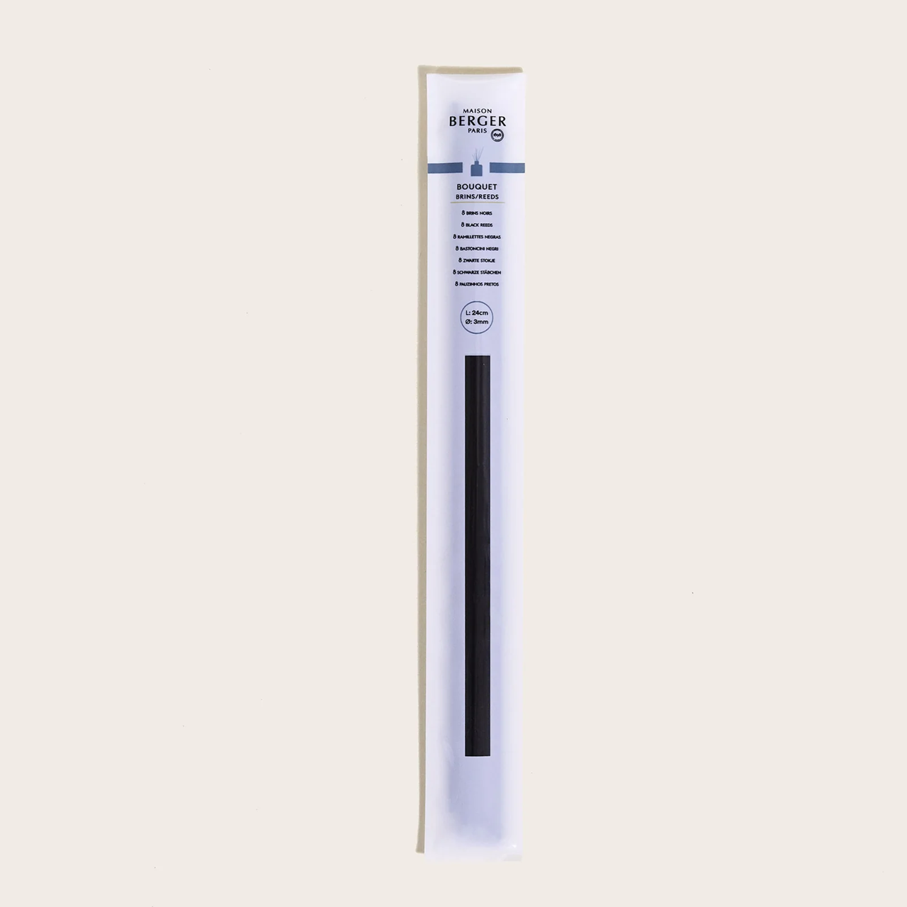 Set van 8 zwarte sticks 24cm