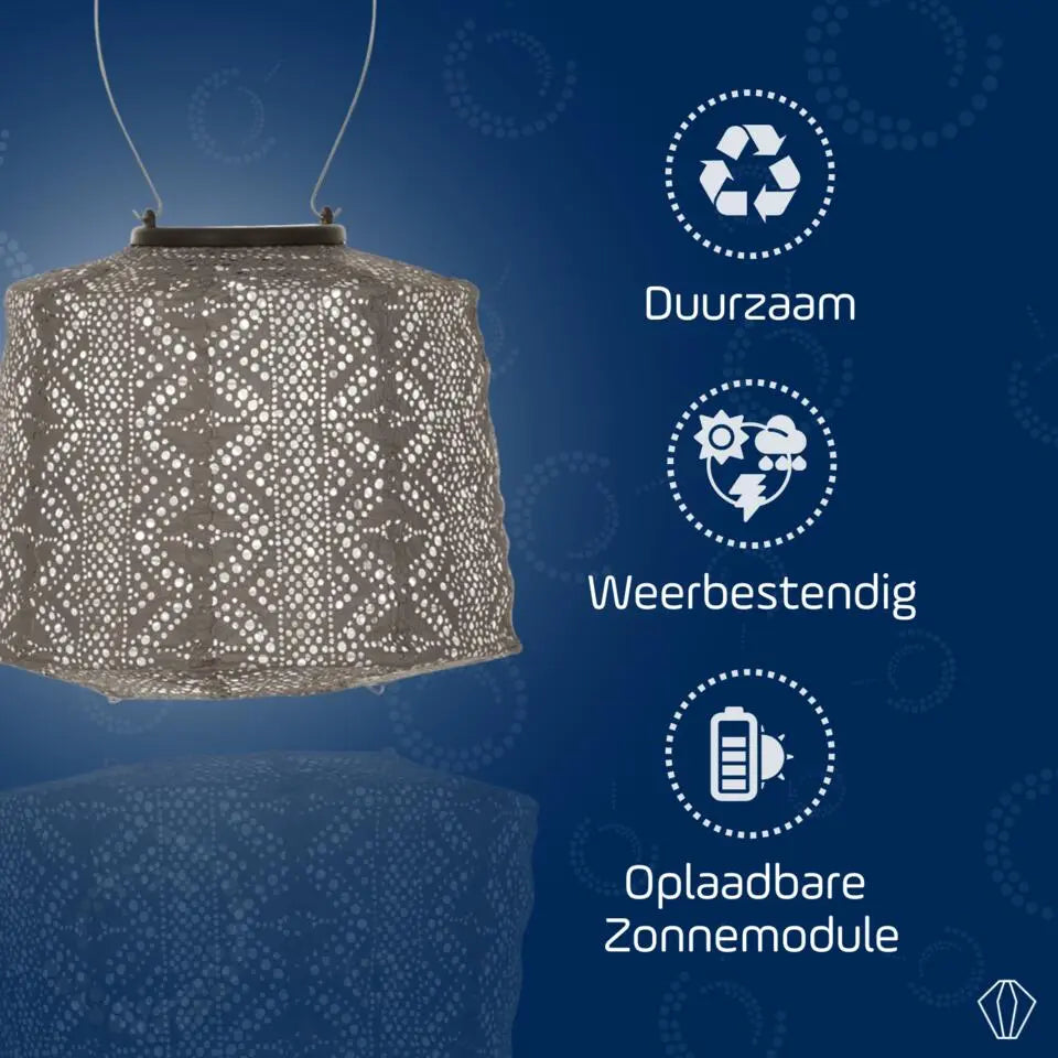 Solar lampion lampshade 20 lace taupe