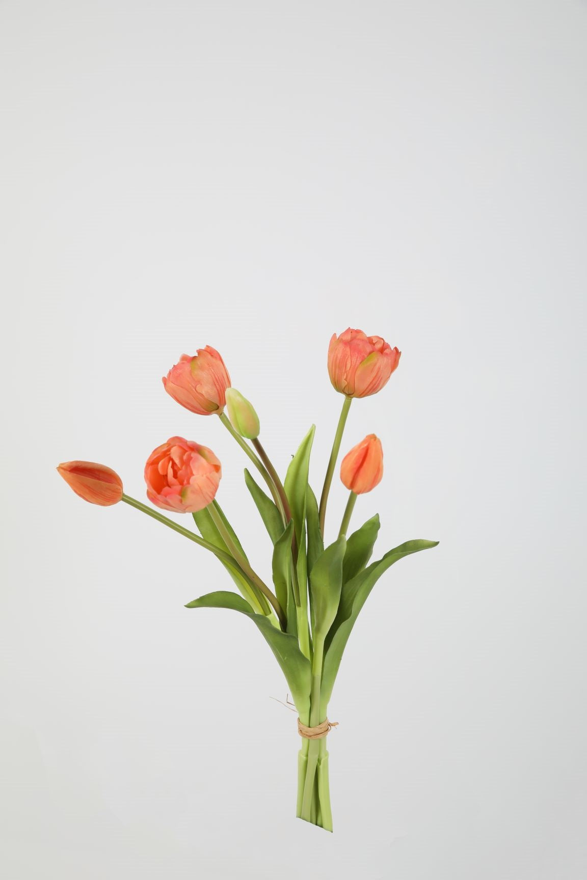 Oranje kunsttulpen ronde knop boeket 40cm hoog