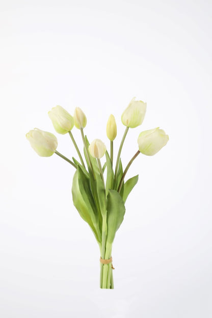 Witte kunsttulpen boeket 40cm hoog
