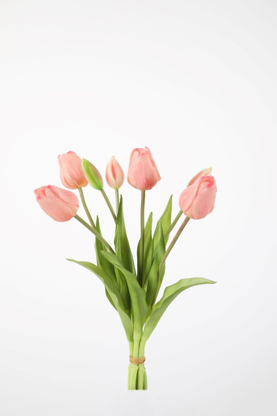 Zacht roze kunsttulpen boeket 40cm hoog