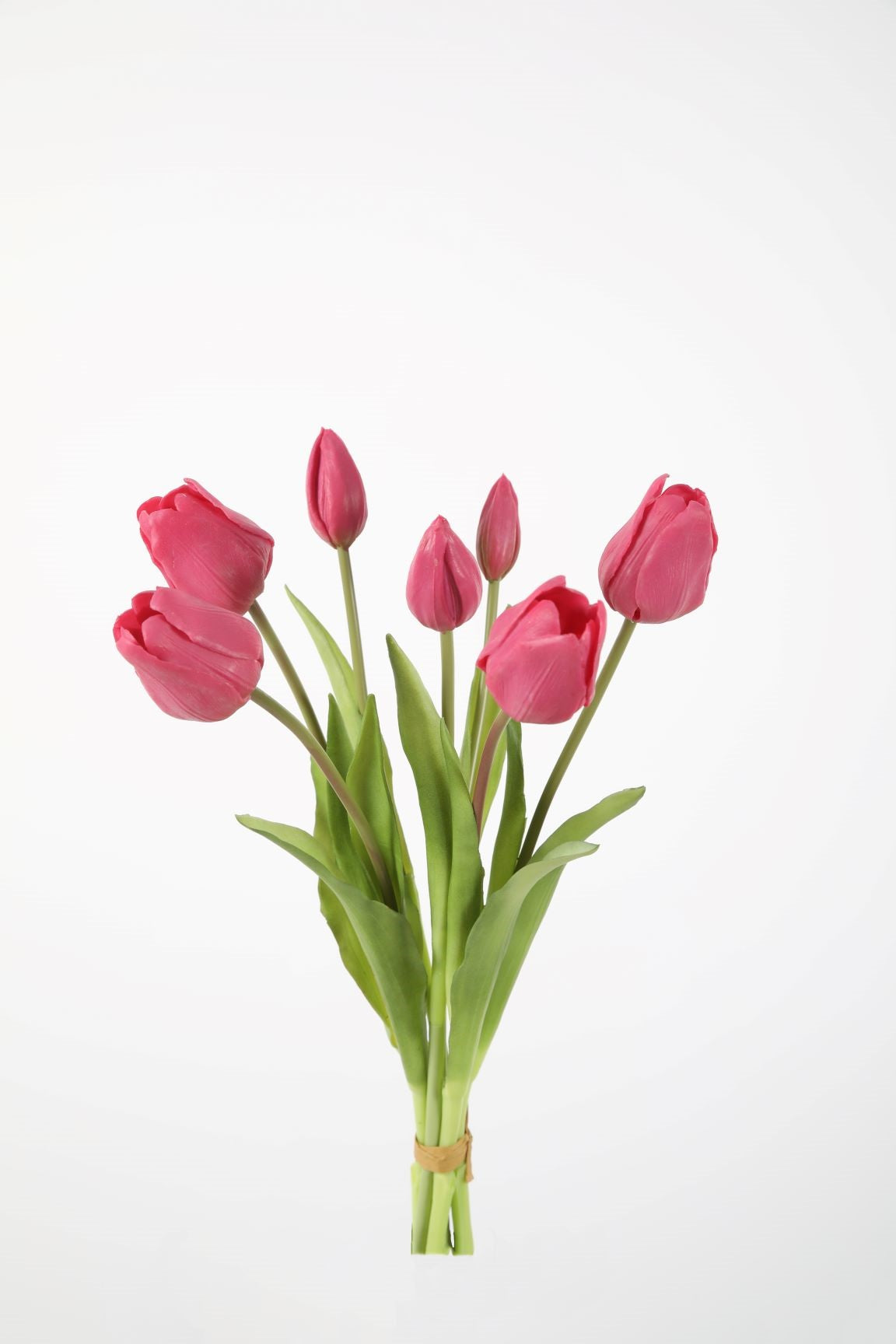Donker roze kunsttulpen boeket 40cm hoog