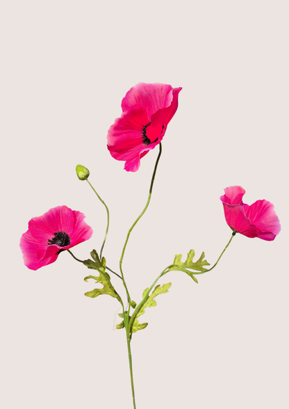 Zijden bloem klaproos roze