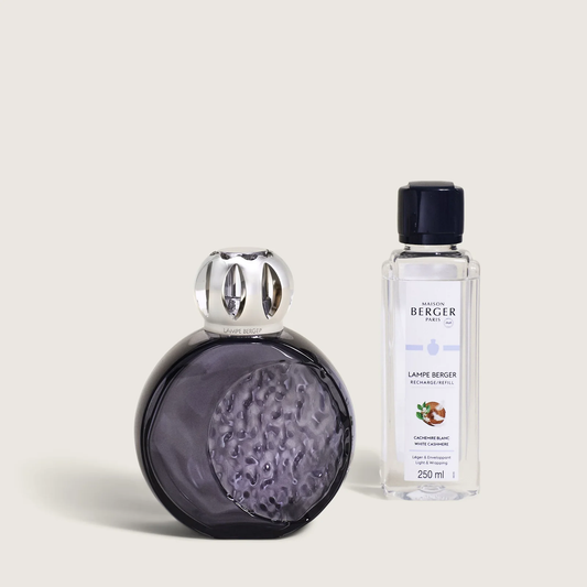 Lampe Berger Astral Givré Gris met Cachemire Blanc