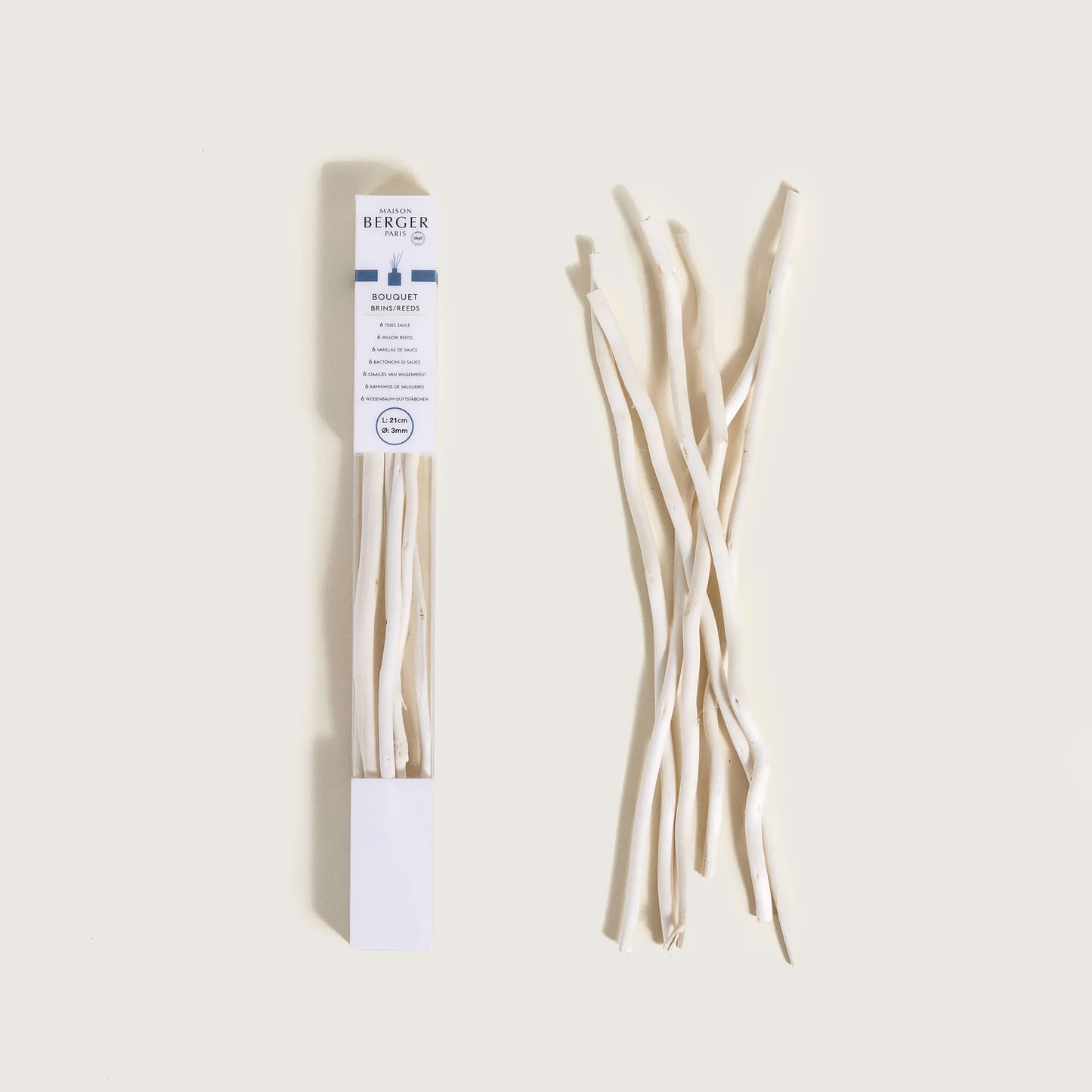 Set van 6 natuurlijke wilgensticks 21cm