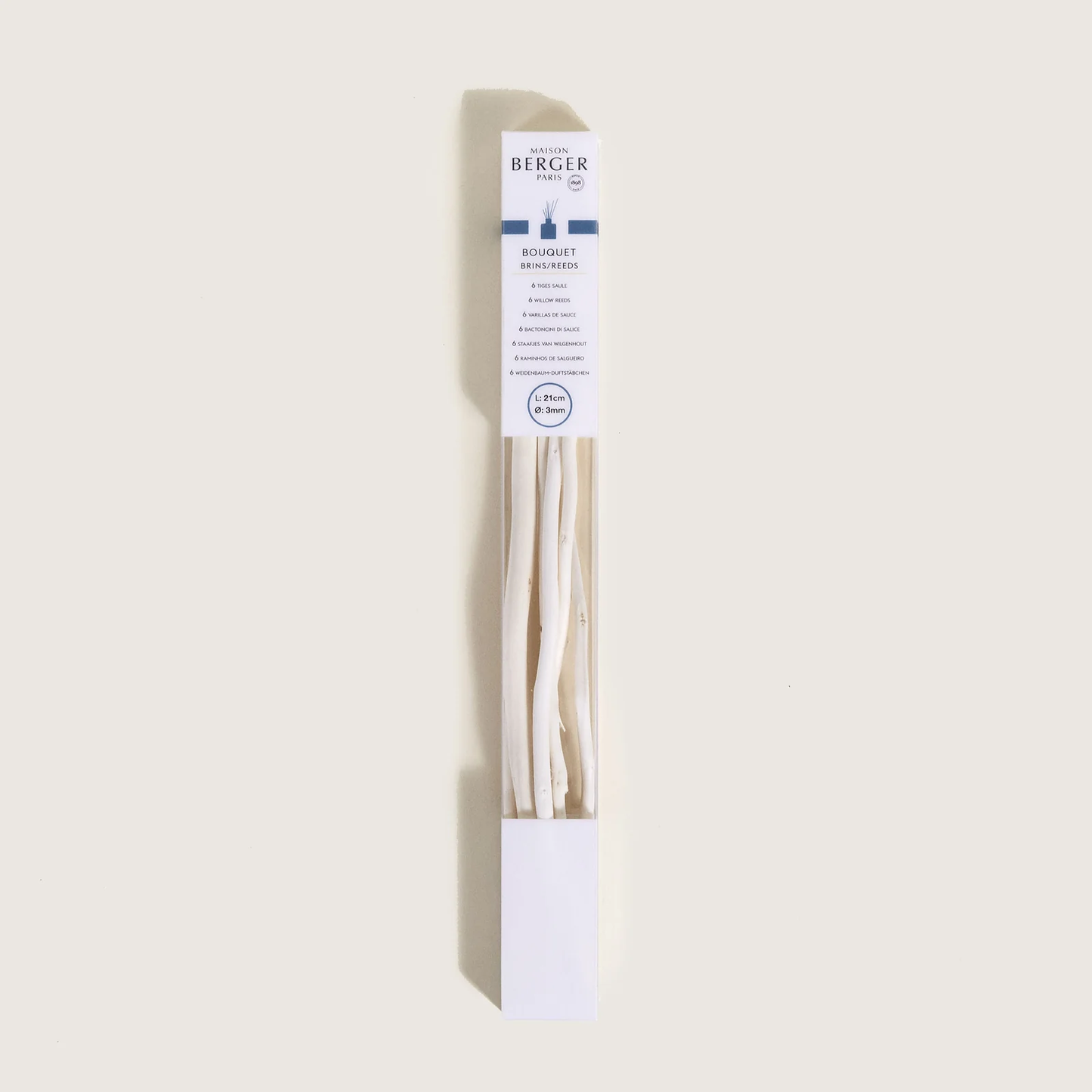 Set van 6 natuurlijke wilgensticks 21cm