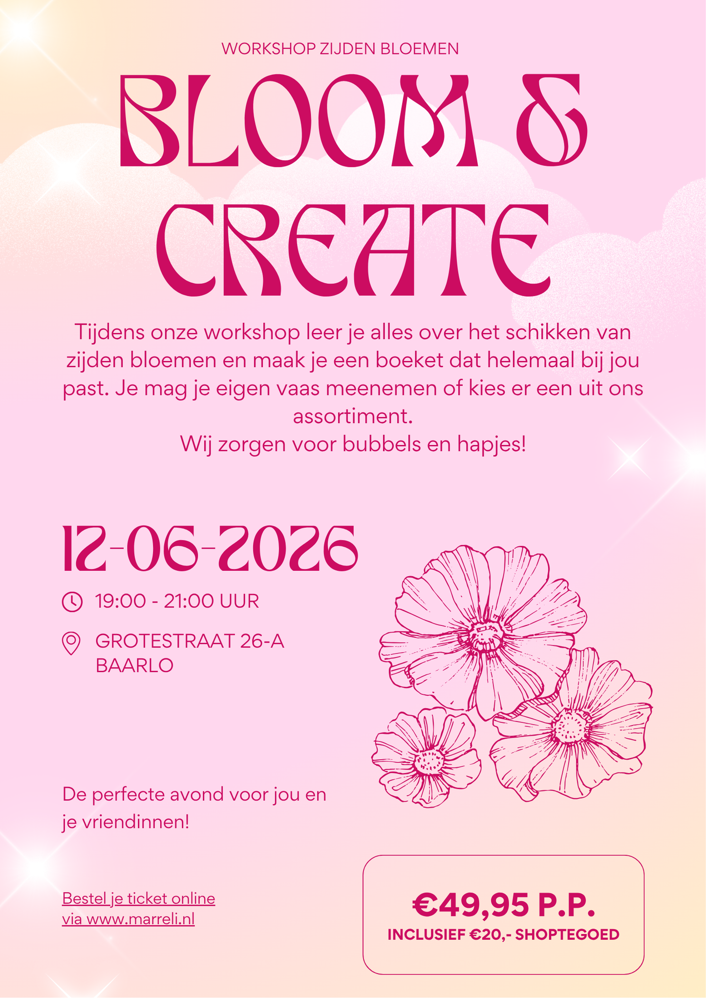 Workshop zijden bloemen Marréli