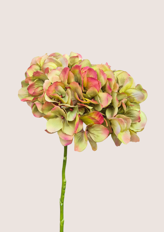 Zijden hortensia groen op steel