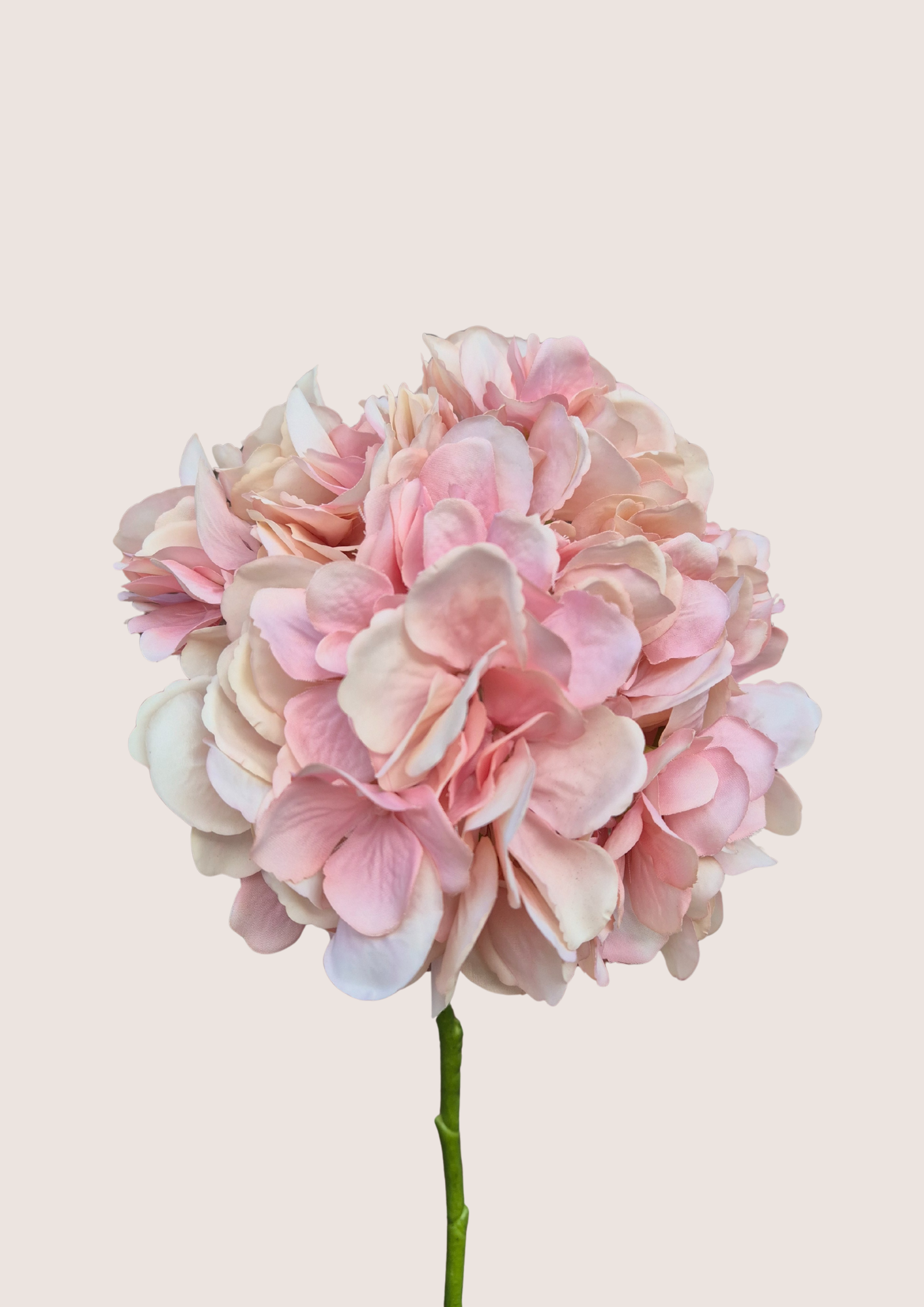 Zijden hortensia roze op steel