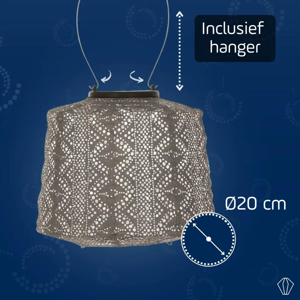 Solar lampion lampshade 20 lace taupe