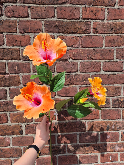 Hibiscus Oranje zijden bloem
